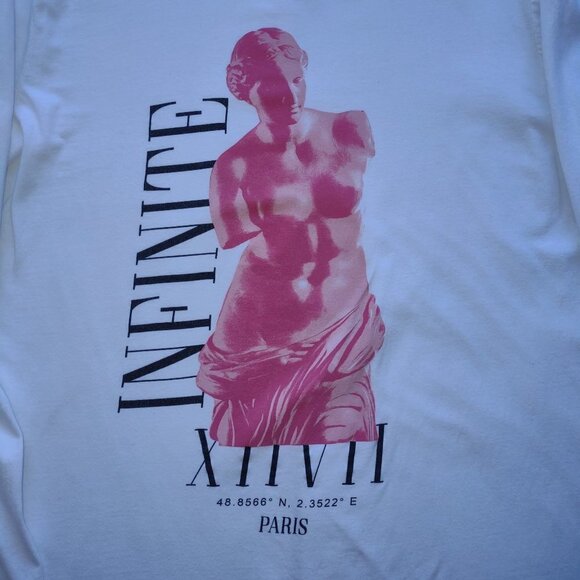 Missguided Infinite PARIS T-Shirt Louvre Museum Edgy Artsy Grunge Size Small - Picture 3 of 7